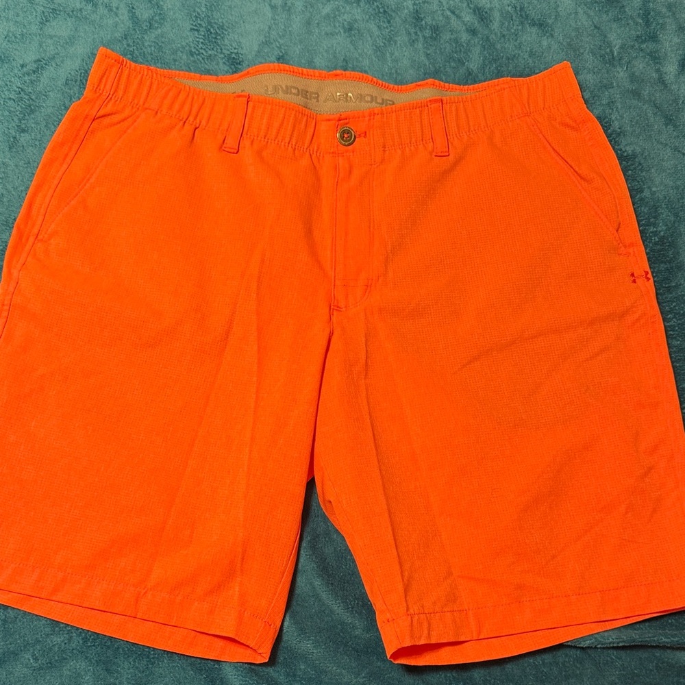 Under Armour Men's Bright Orange Athletic Shorts